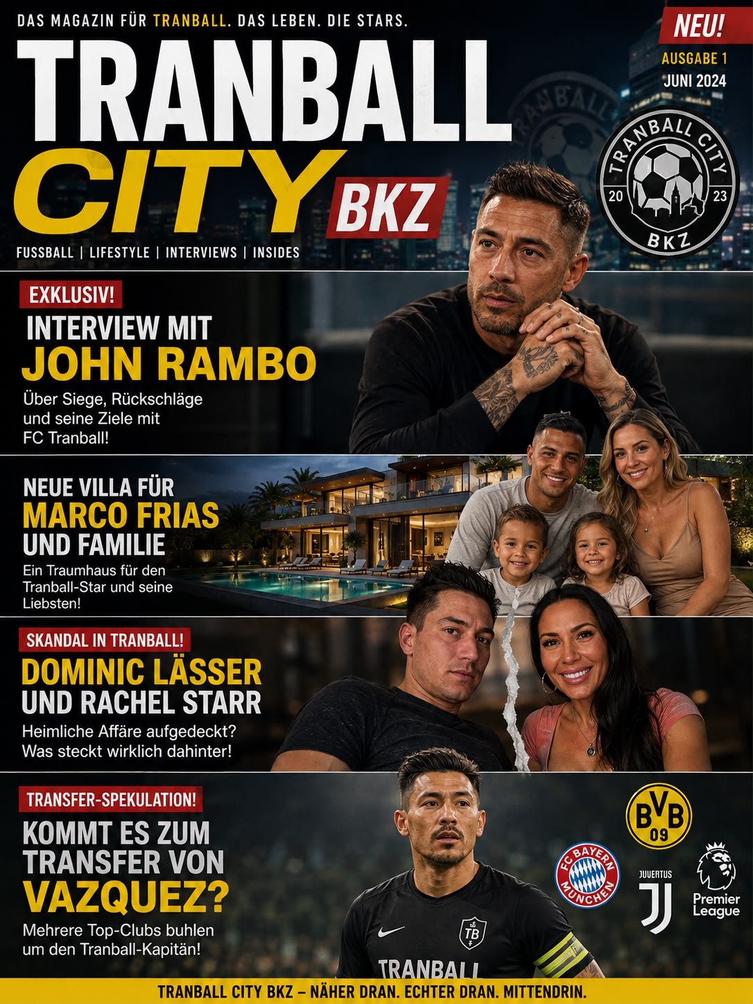 Titelseite des Magazins Tranball City BKZ, Ausgabe 1