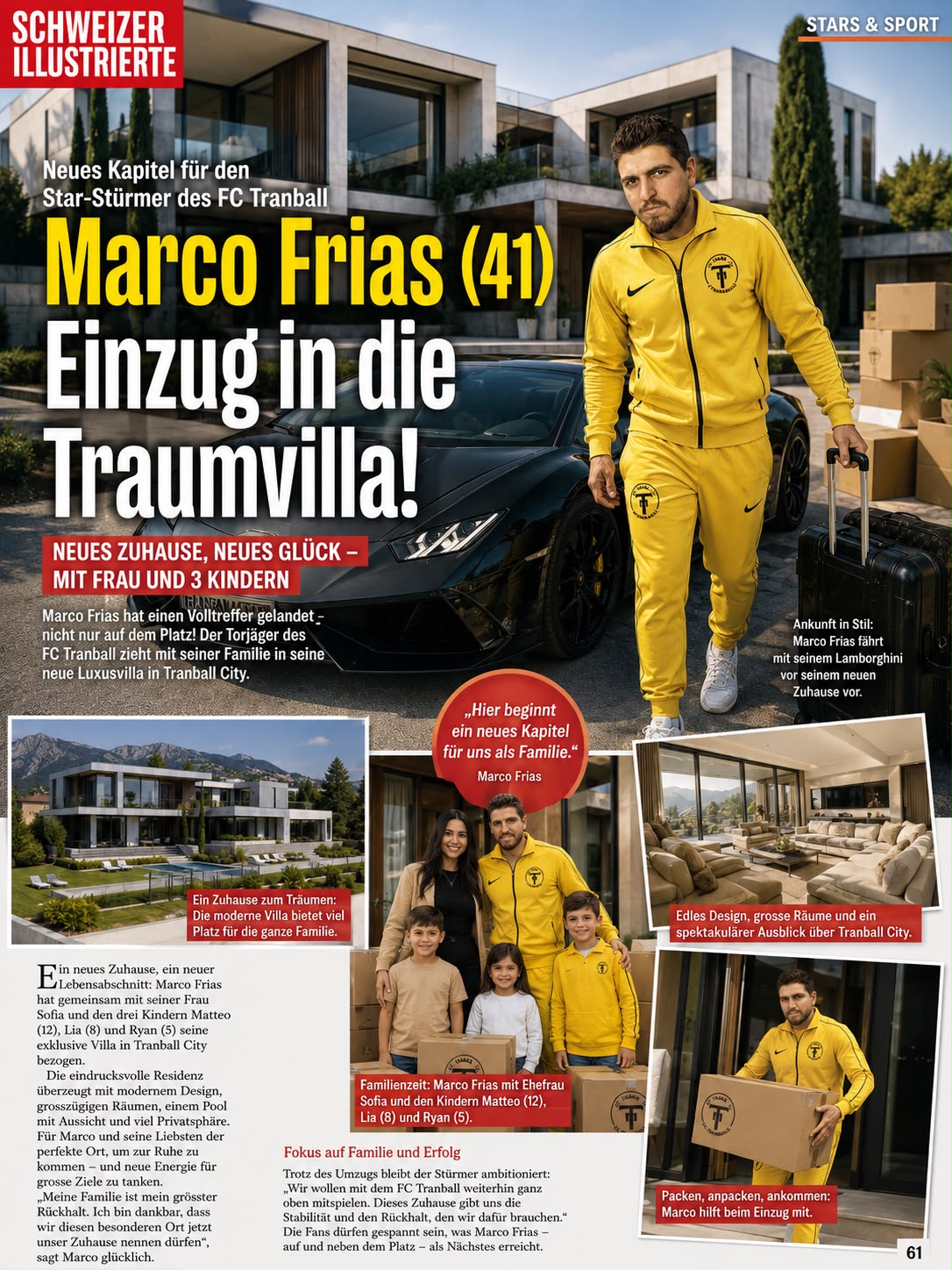 Schweizer-Illustrierte-Reportage über die neue Villa von Marco Frias